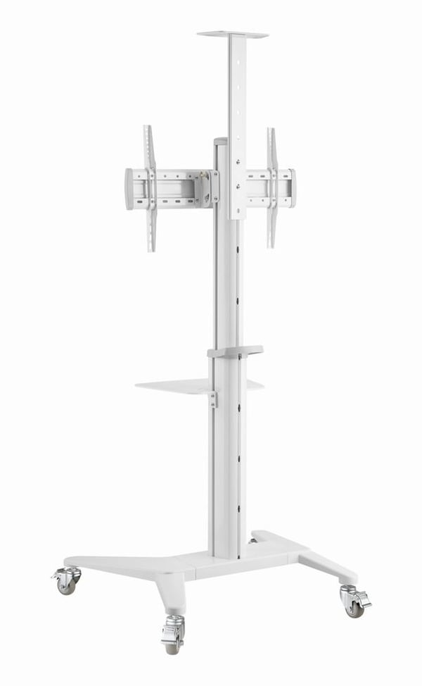 Gembird - Pyörillä varustettu vaunu - televisiolle - pyörillä - alumiinia - valkoinen - näytön koko: 37"-70"