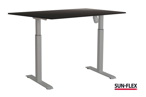 SUN-FLEX®EASYDESK ADAPT l skrivebord 120×80 cm hvit aluminium svart laminat