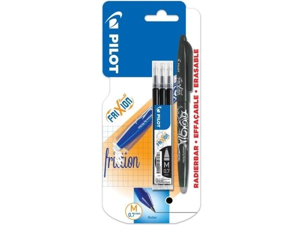 Pilot FriXion Ball, Tynn penn, Flerfarget, Sort, Resirkulert plast, Plast, 0,7 mm, 0,35 mm