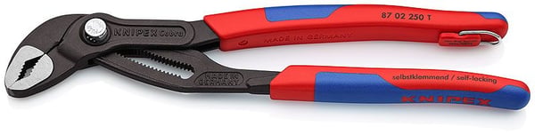 Knipex 87 02 250 T, Skrutang, 5 cm, 4,6 cm, Kromvanadiumstål, Plast, Blå, Rød