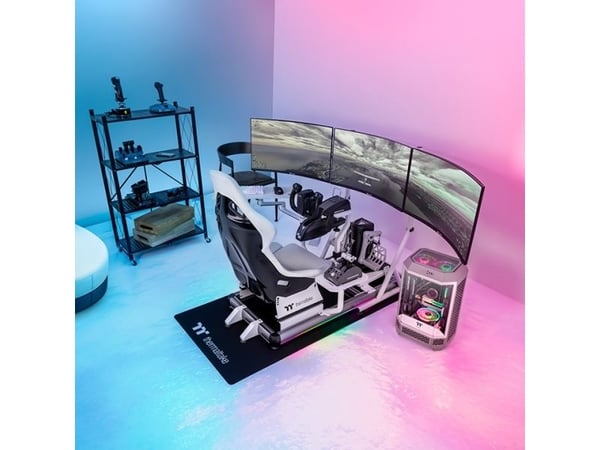 Thermaltake GSC-F50-CPASWH-01, Flight cockpit, hvit, aluminium, 120 kg, 12°, 600 mm