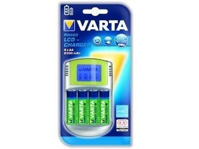 Varta LCD Charger - 2-4 h batteriladdare - (för 4xAA/AAA) + växelströmsadapter + bilströmsadapter - 4 x batterier laddas - 1400 mA