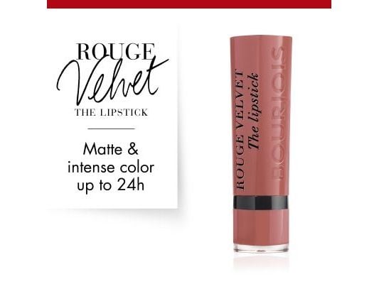 Bourjois Rouge velvet lipstick, Nude, Nohalicious, 1 farger, Fuktighets krem, Unisex, Matte