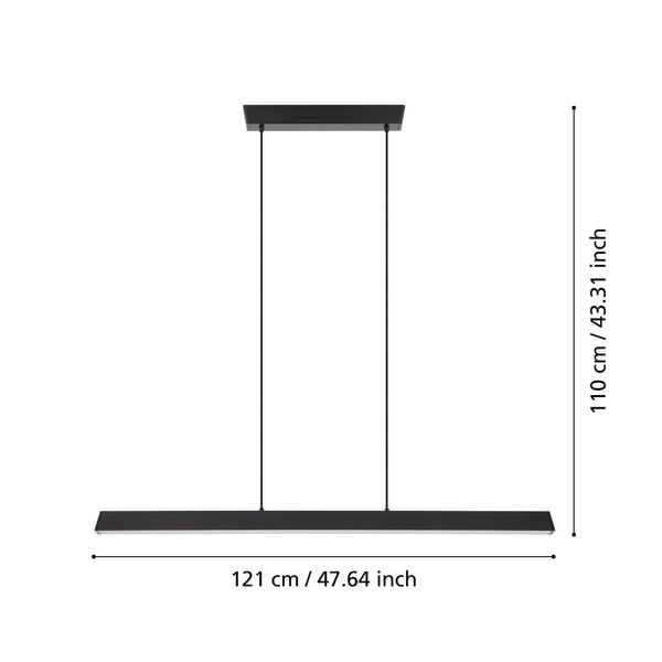 EGLO CONNECT-Z SIMOLARIS-Z Smart langbordslampe 122 cm – Sort (RGB + justerbar hvit, Zigbee)