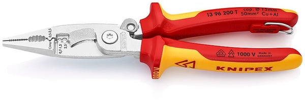 Knipex 13 96 200 T, 1,5 cm, Stål, Plast, Röd, Gul, 1000 V, 65 mm