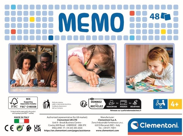 Clementoni Memo Pocket Play med farger