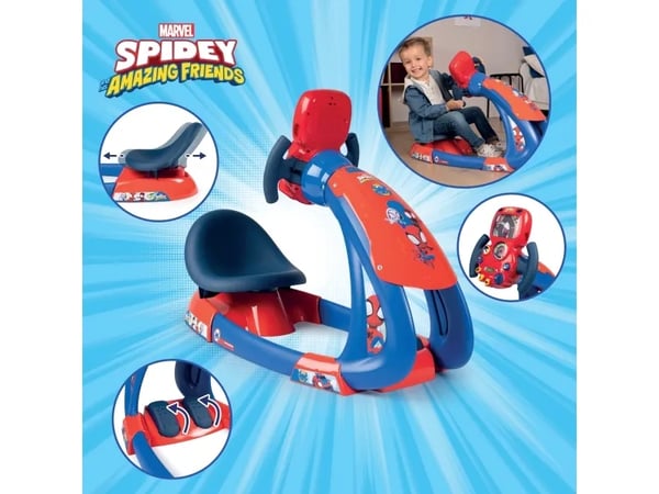 Smoby Spidey 370218 ajosimulaattori valoilla ja äänillä