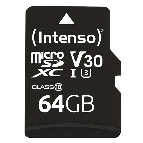 Intenso - Flashminnekort (microSDXC til SD-adapter inkludert) - 64 GB - UHS Class 1 / Class10 - microSDXC UHS-I