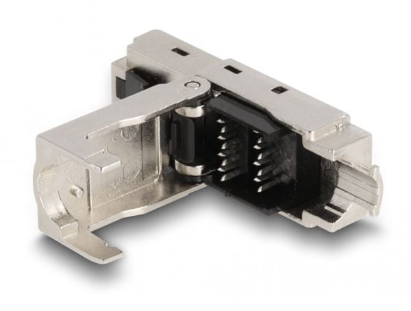 DeLOCK 87061, RJ45, Musta, Metallinen, Uros, Suora, Sinkki, Cat6a