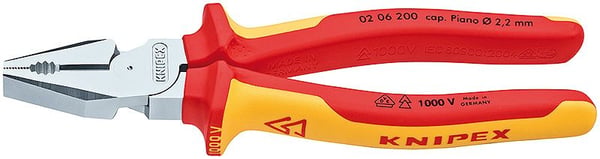 Knipex 02 06 200, Kaapelipihdit, 2,5 cm, Terästä, Muovi, Oranssi, Punainen, 200 mm