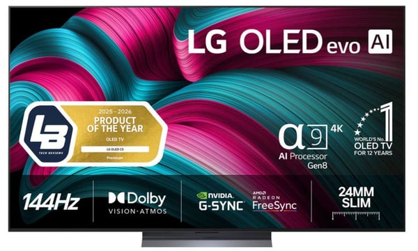 LG OLED evo AI OLED65C54LA, 165,1 cm (65"), 3840 x 2160 piksler, OLED evo, Smart TV, Wi-Fi, Sort