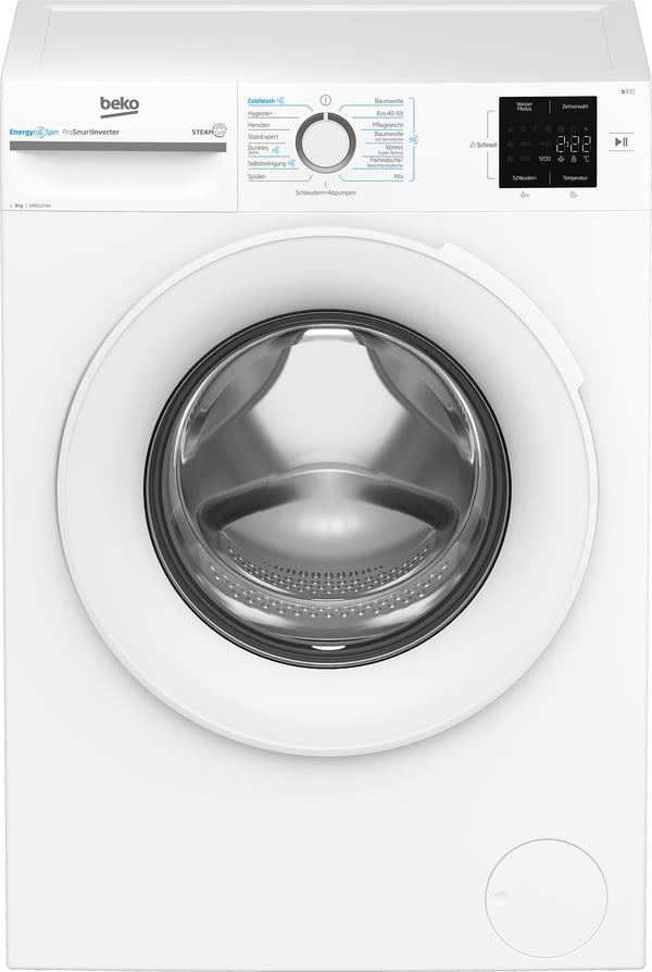 Beko b300 BM3WFU39413W, Edestä täytettävä, 9 kg, B, 75 dB, 1400 RPM, A