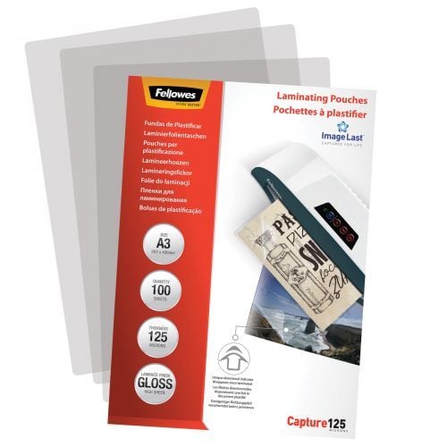 Lamineringslommer Fellowes A3 125my (100 stk.)