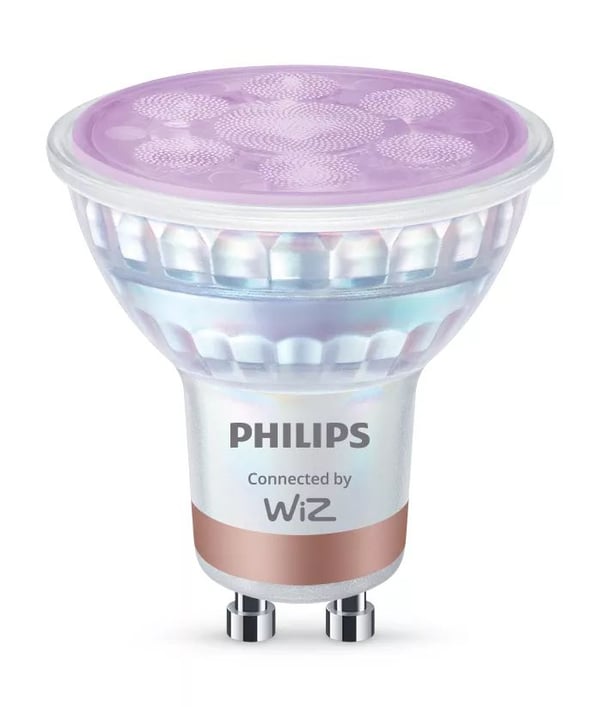 Philips Smart LED RGB GU10-glasspære, 345 lm, Wi-Fi/Bluetooth, Wi-Fi 4 (802.11n), 802.11b, 802.11g, LED, GU10, PAR16, Multi