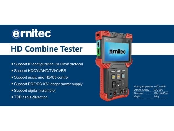Ernitec 0070-24104-TESTER, TFT, 10,2 cm (4"), sort, 235 mm, 45 mm, 135 mm