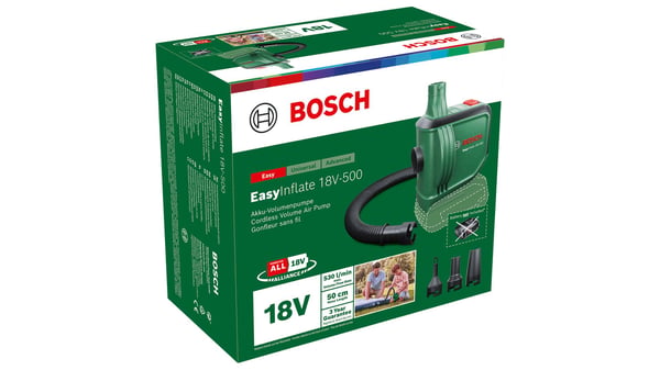 Bosch EasyInflate 18V-500 akkupumppu 0,03 bar 530 l/min Solo - SOLO