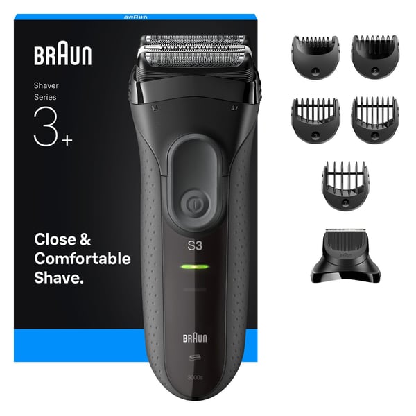 Braun 3000BT, Teräverkollinen parranajokone, Musta, Harmaa, LED, Akku, Sisäänrakennettu akku, 45 min