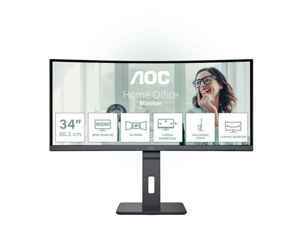 AOC CU34P3CV näyttö 34" 100 Hz VA, musta