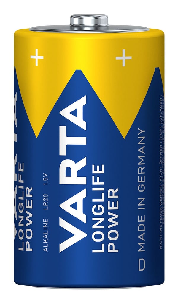Varta High Energy D, Kertakäyttöinen akku, D, Alkali, 1,5 V, 2 kpl, Sininen, Hopea