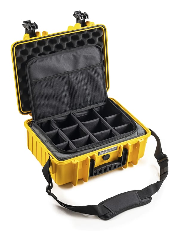 B&W Cases PP.166.TEX, Hårt fodral, Gul, Polypropylen (PP), Monokromatiskt, 16,6 l, -30 - 80 ° C