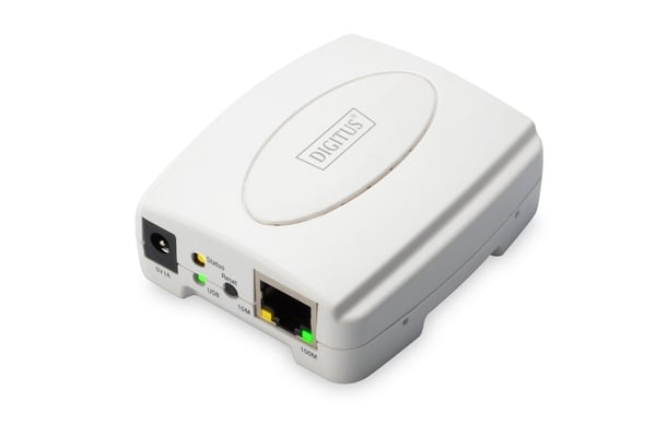 DIGITUS Fast Ethernet Print Server DN-13003-2 - Printserver - USB 2.0 - 100Mb LAN - 100Base-TX