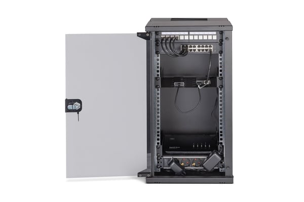 Digitus DN-49105-SET, Seinään asennettava laitekehikko, 12U, 60 kg, Näppäinlukko, Kotelon kiskot, Tehostunut kaapelinhallinta