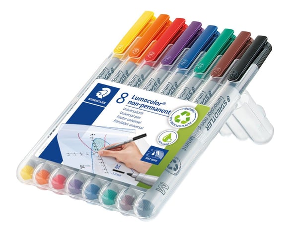 Staedtler 315 WP8, 1 kpl, Musta, Sininen, Ruskea, Vihreä, Oranssi, Punainen, Violetti, Keltainen, Harmaa, Polypropeeni (PP), 1 mm