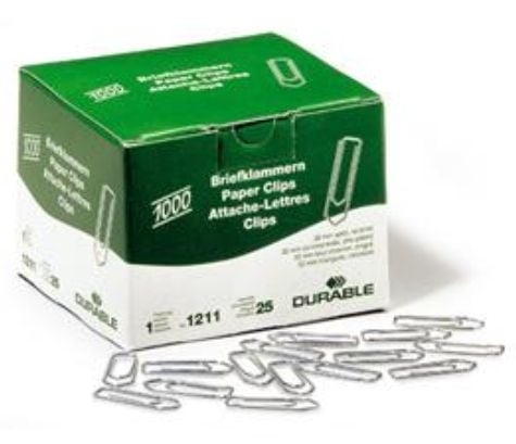 Durable 121125, Metall, Metallisk, 32 mm, 1000 stykker