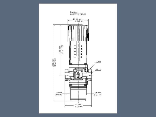 Danfoss FJV 15 returtermostat 20-60 °C