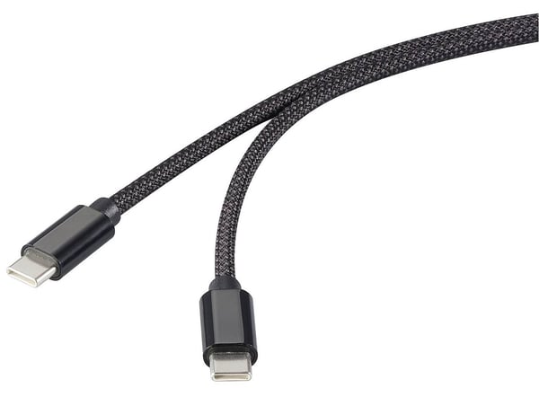 Renkforce RF-6437920, 1 m, USB C, USB C, USB 2.0, 0,48 Gbit/s, Svart
