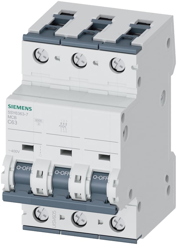 Siemens 5SY63637 5SY6363-7 Ledningssikkerikkerhedsafbryder 63 A 230 V, 400 V