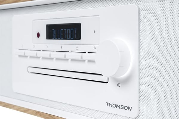 Thomson MIC301IDABBT, Kodin mikroaudiojärjestelmä, Puu, Valkoinen, 60 W, FM, DAB+, 3,5 mm, Rotaatio