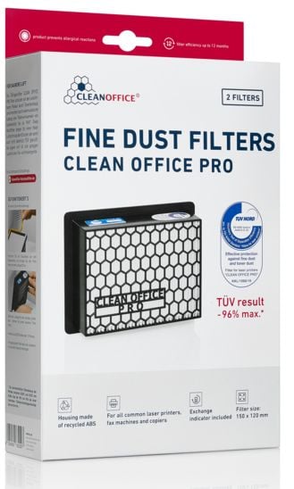 Clean Office Pro Feinstaubfilter, Utløpsfilter, Sort, 2 stykker