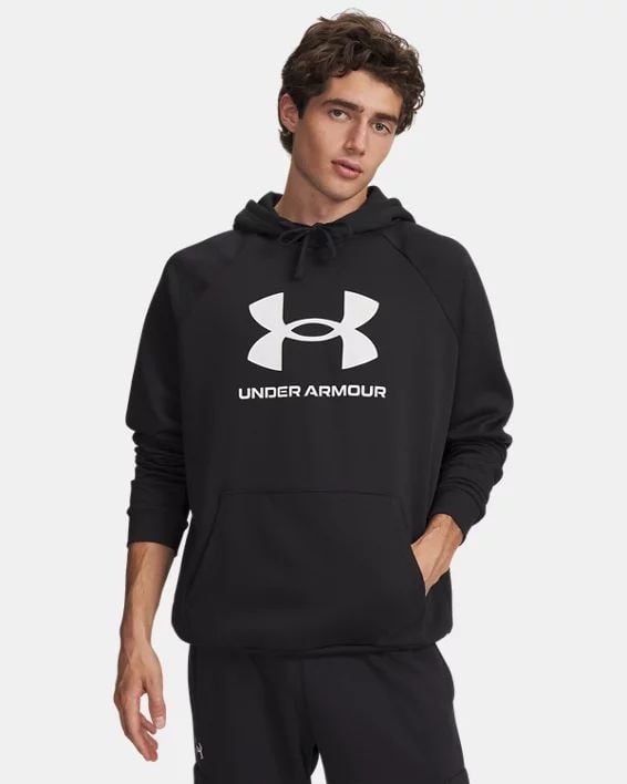 Under Armour Trainingshoddie Herren, Voksen, Hankjønn, Hettegenser, Svart, Lange ermer, Mønster