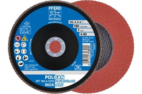 PFERD 67658185, Laikka, Alumiini, Ruostumaton teräs, Kirjometalli, 18 cm, Mikä tahansa tuotemerkki, Sisäänpainettu keskiosa, 2,22 cm