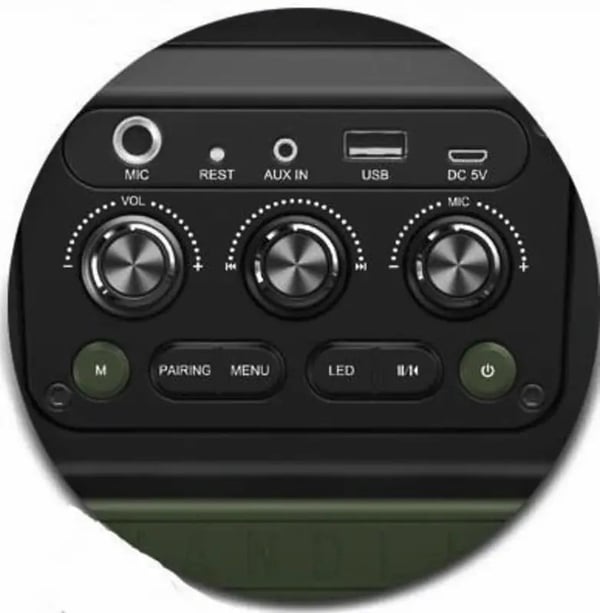Reflexion OS01BT, 80 W, Langallinen & langaton, USB A-tyyppi, Kannettava stereokaiutin, Vihreä, Suorakulmio
