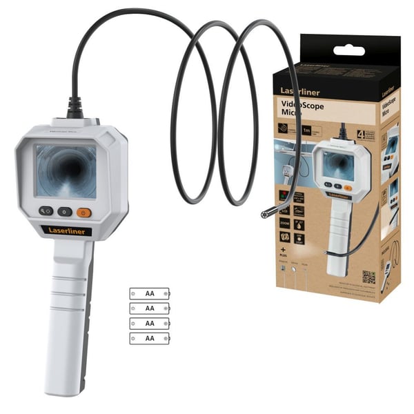 Laserliner VideoScope Micro, 640 x 480 pikseliä, 6,1 cm (2.4"), 640 x 480 pikseliä, 45°, 2x, 5,5 mm
