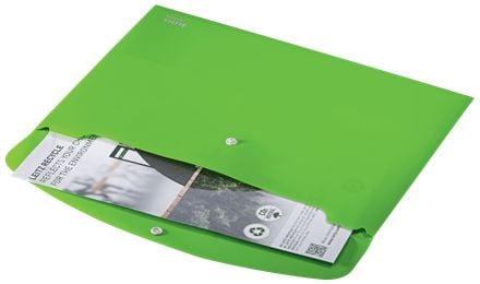 Leitz Recycle asiakirjatasku A4 PP, Kirjekuorikansio, A4, Polypropeeni (PP), Vihreä, Vaakataso, 60 arkkia