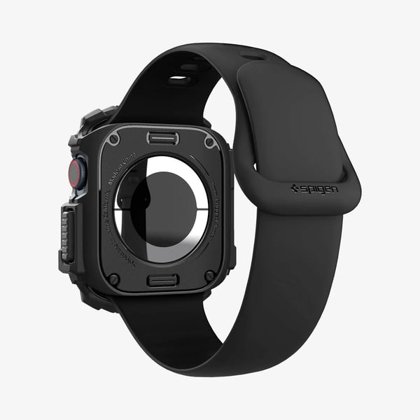 Spigen Rugged Armor, Ask, Smartwatch, Svart, Apple, Apple Watch 10 (42mm), Termoplastisk polyuretan (TPU)