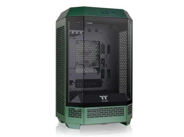 Thermaltake The Tower 300 - Mikrotårn - mini ITX / micro ATX - sidepanel med vindu (herdet glass) - ingen strømforsyning - kappløpsgrønn - USB/lyd