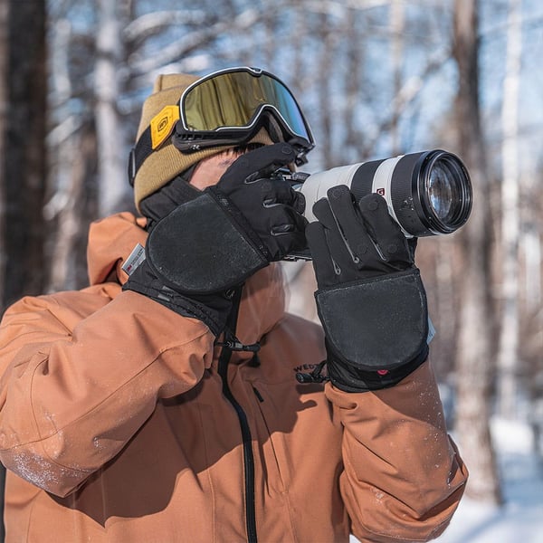PGYTECH P-GM-203, Hansker, XL, Unisex, Sort, Vinter, Bomull, Ekte lær