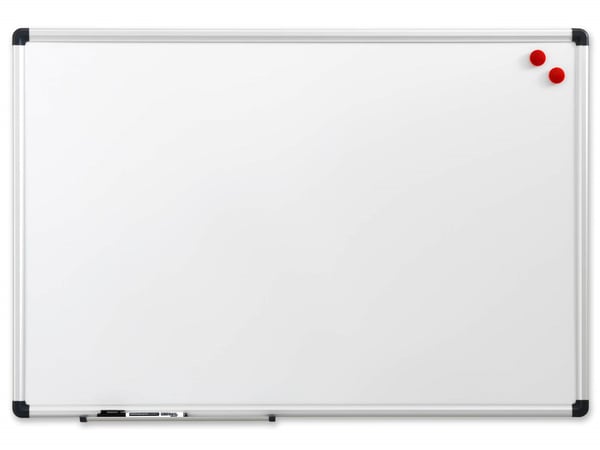 Whiteboard 90x60 cm magnetisk med aluminiumsramme inkl. 1 marker og 2 magneter