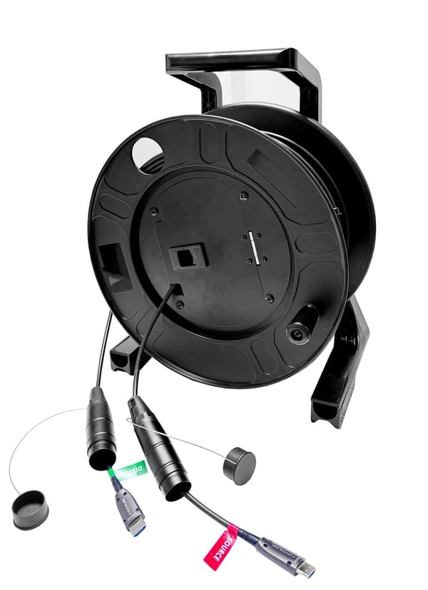 Vivolink PROHDMIOP100AM-DRUM, 100 m, HDMI Type A (Standard), HDMI Type A (Standard), 4096 x 2160 piksler, 3D, Svart