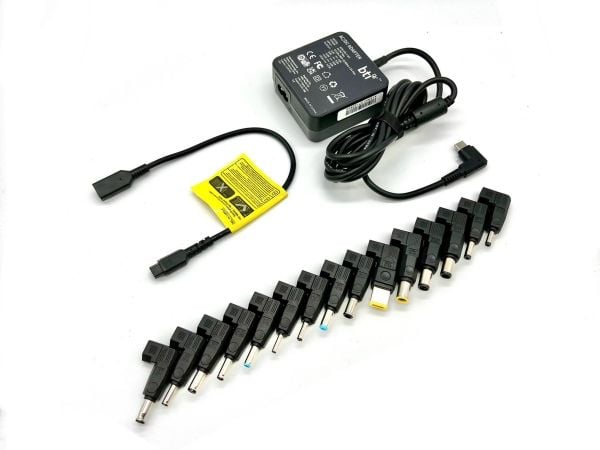 BTI - USB-C strömadapter - universell - AC 200-240 V - 65 Watt - Europa - svart