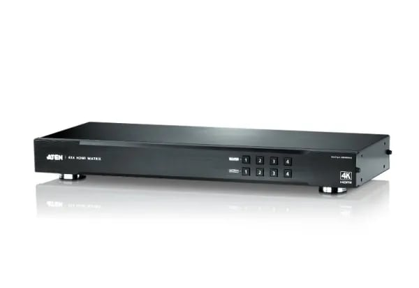 ATEN VanCryst 4 x 4 4K HDMI Matrix Switch VM0404HA - Video-/ljudomkopplare - skrivbordsmodell, rackmonterbar