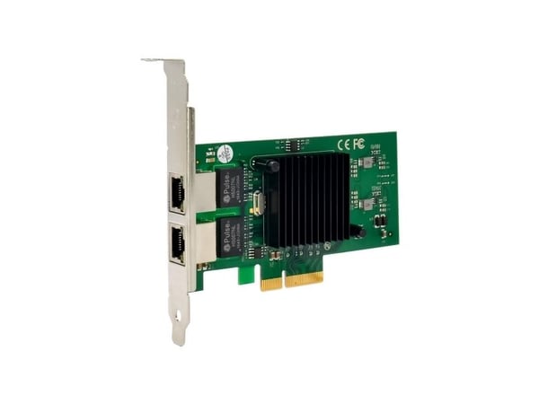 MicroConnect - Nettverksadapter - PCIe 2.0 x4 - Gigabit Ethernet x 2 - grønn, sølv