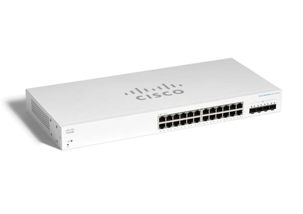 Cisco Business 220 Series CBS220-24T-4X - Switch - smart - 24 x 10/100/1000 + 4 x 10 Gigabit SFP+ (opplenke) - rackmonterbar - gjenfabrikert