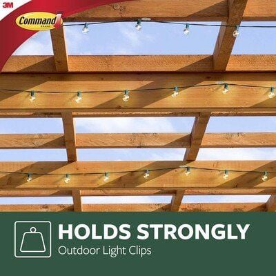 Command Clear Outdoor Light Clips with Foam Strips 17017CLR-AWP, 8 Clips + 10 Strips