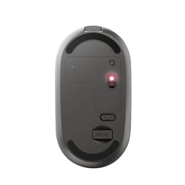 Trust Puck - Mus - höger- och vänsterhänta - optisk - 4 knappar - trådlös - Bluetooth, 2.4 GHz - trådlös USB-mottagare - svart