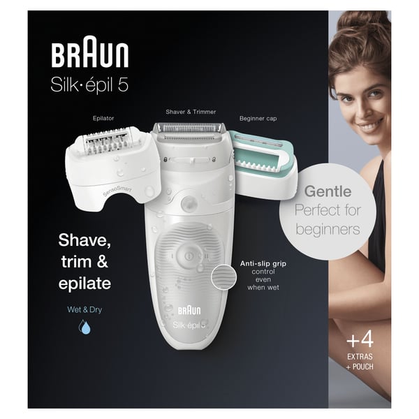 Braun Silk-épil 5-625 epilaattori, 28 pinsettiä, MicroGrip, valkoinen
